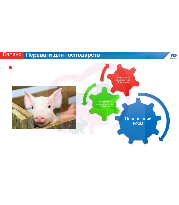Гровер для свиней Концентрат (БМВД) 15% (від з 30 кг живої ваги) (25 кг)