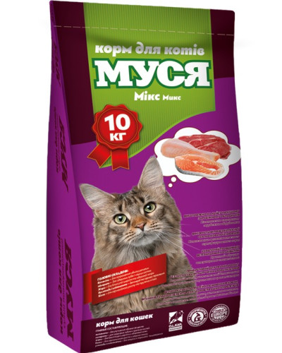 Корм сухий для котів Муся 10кг зі смаком Мікс 18320