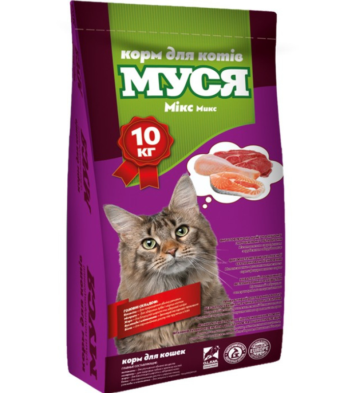 Корм сухий для котів Муся 10кг зі смаком Мікс 18320