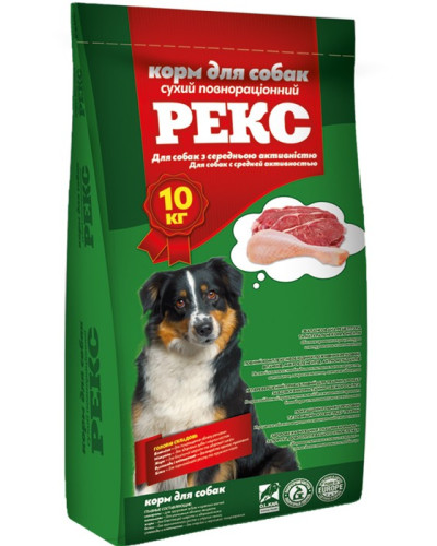 Корм сухий для середньоактивних собак Рекс 10кг 18317